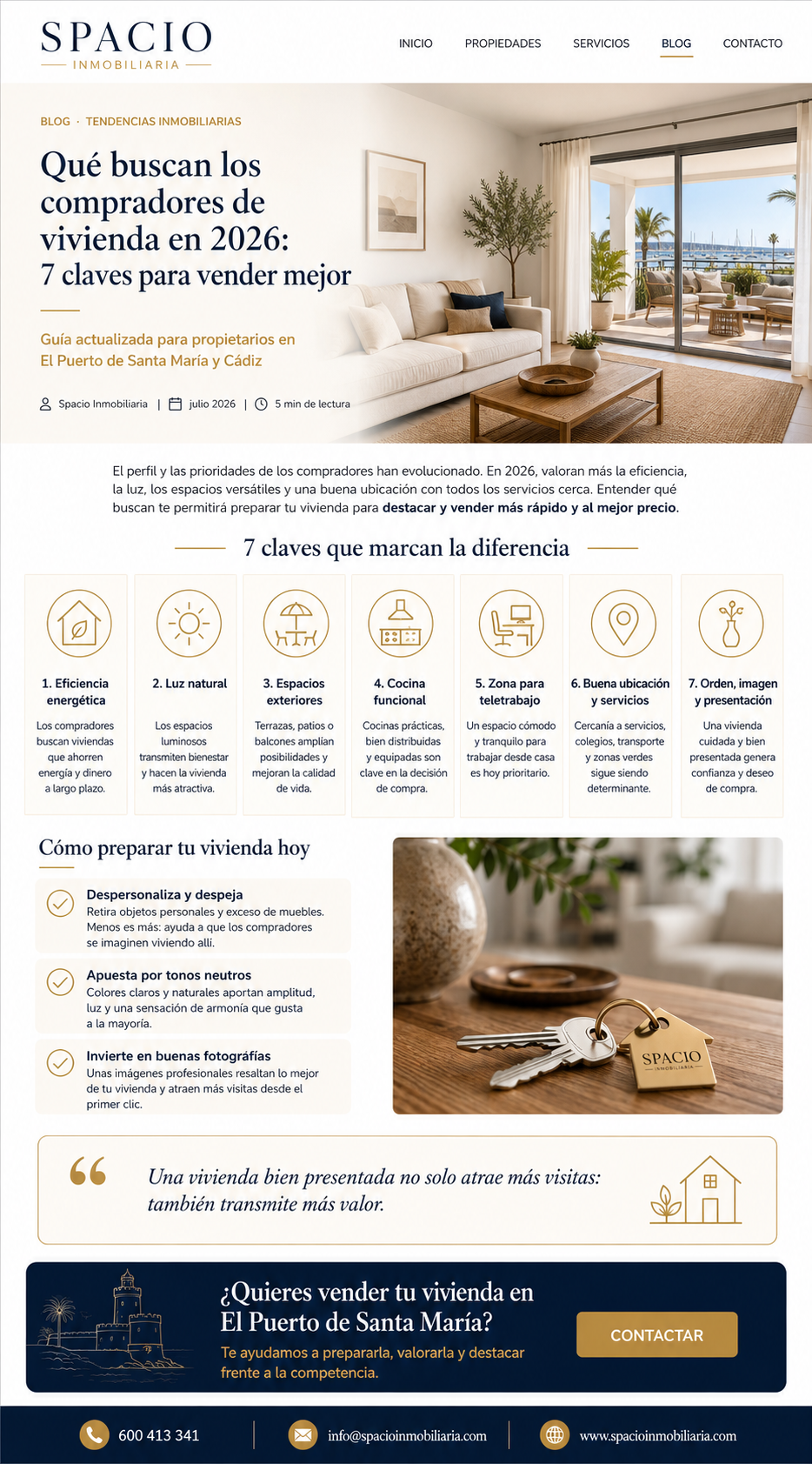 Qué buscan los compradores de vivienda en 2026: 7 claves para vender mejor en El Puerto de Santa María